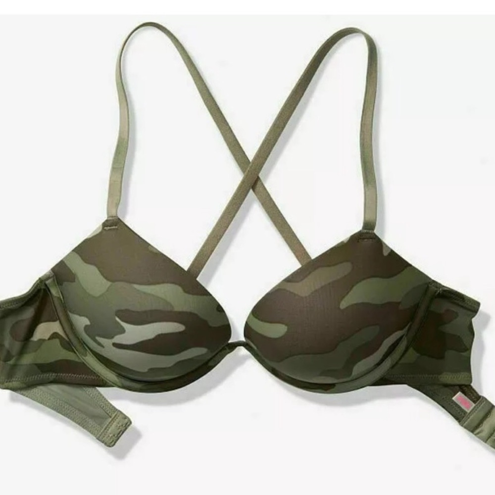 VS PINK Camo Super Push-Up Bra 34B - Picture 6 of 7